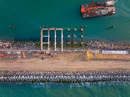Travaux d'agrandissement du port