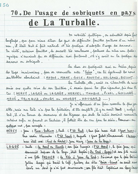 L'usage des sobriquet en pays de La Turballe