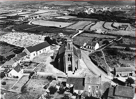 Vue arérienne de l'église de Trescalan
