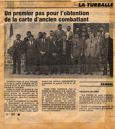 Les anciens combattant d'Afrique du Nord