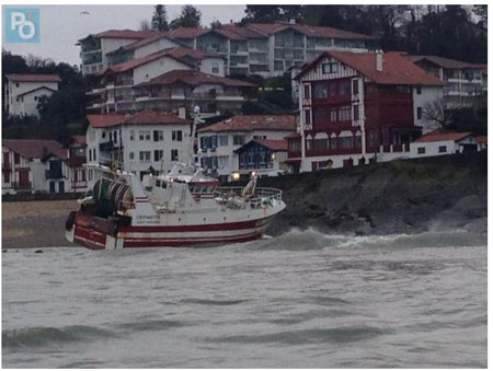 Echouage du Cintharth à Ciboure