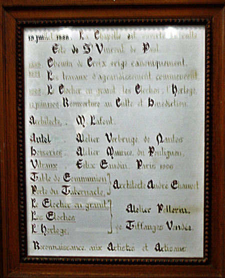 Historique de la chapelle