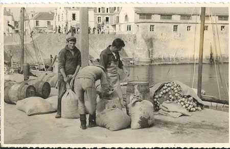 Préparation de la rogue et de la farine avant embarquement