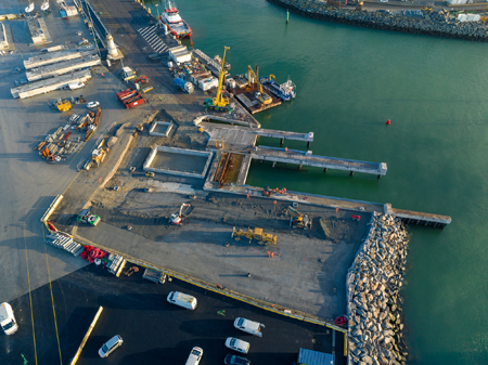 Travaux d'agrandissement du port