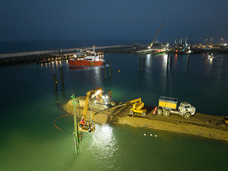 Travaux d'agrandissement du port