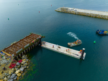 Travaux d'agrandissement du port